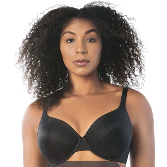 Parfait Aline Full Coverage T-Shirt Bra black subtle stripe size 36DD - Picture 2 of 7